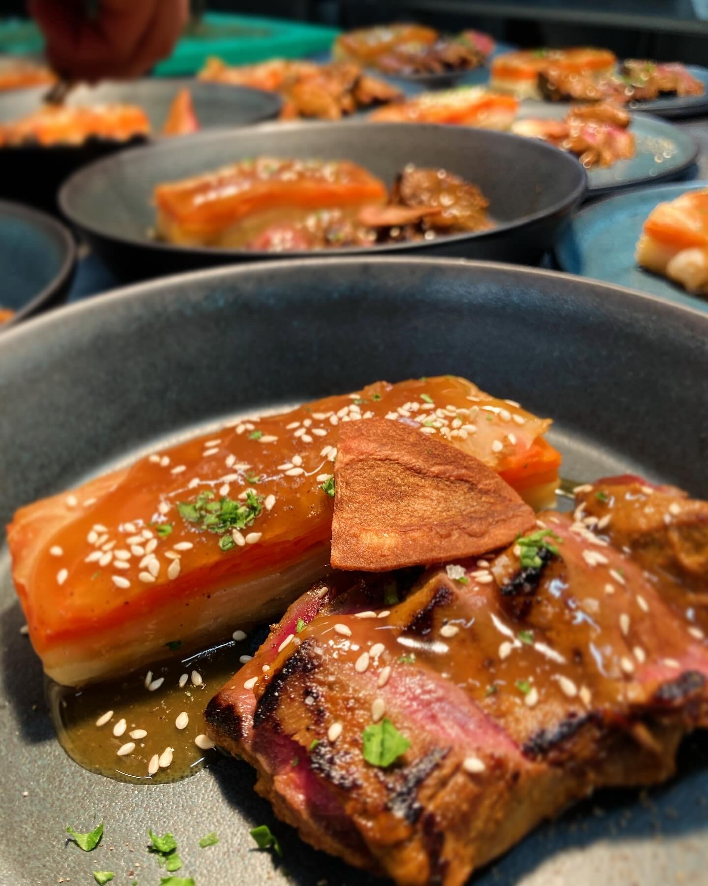 tataki boeuf miso millefeuille legumes racine