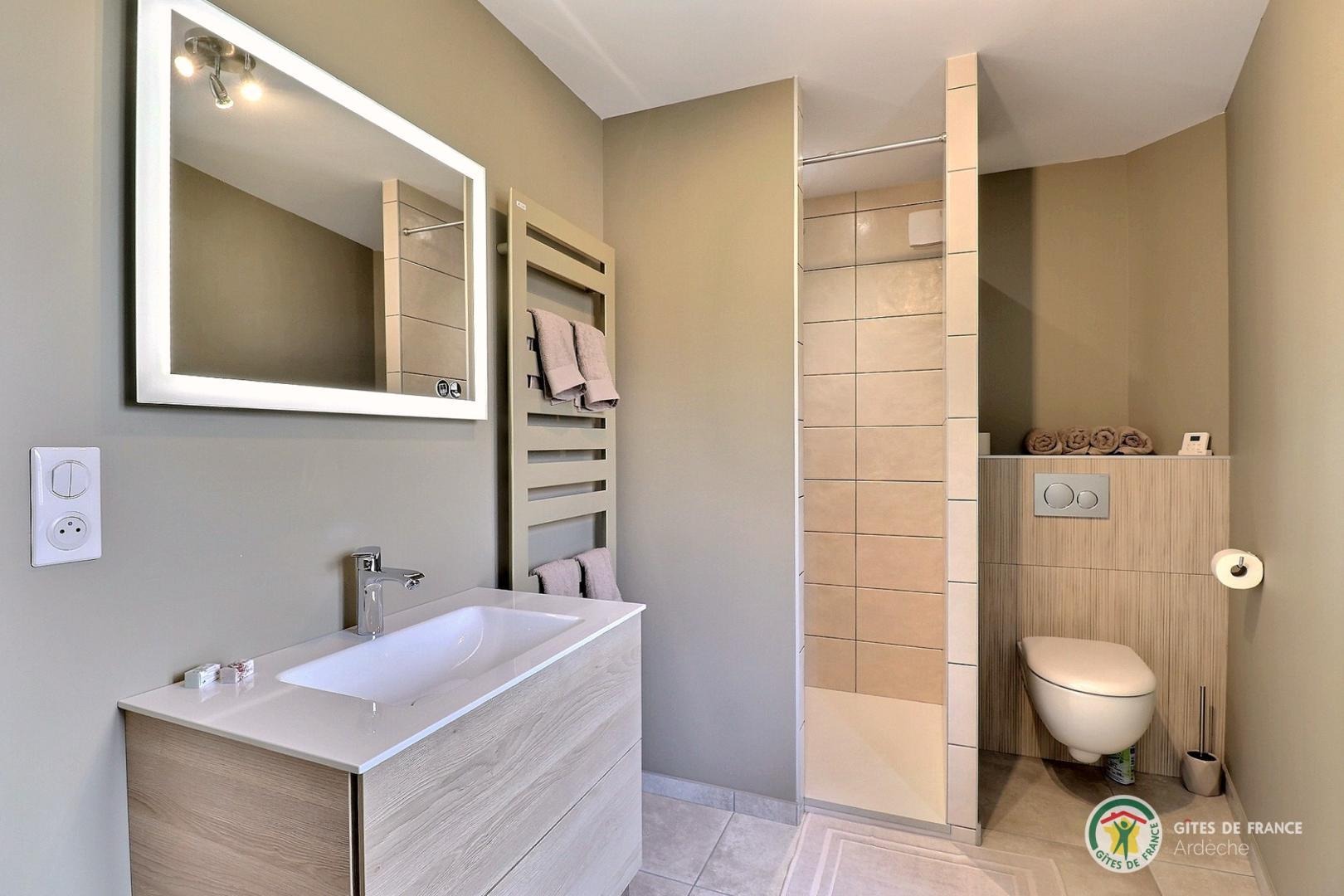 Salle d'eau avec douche à l'italienne et WC