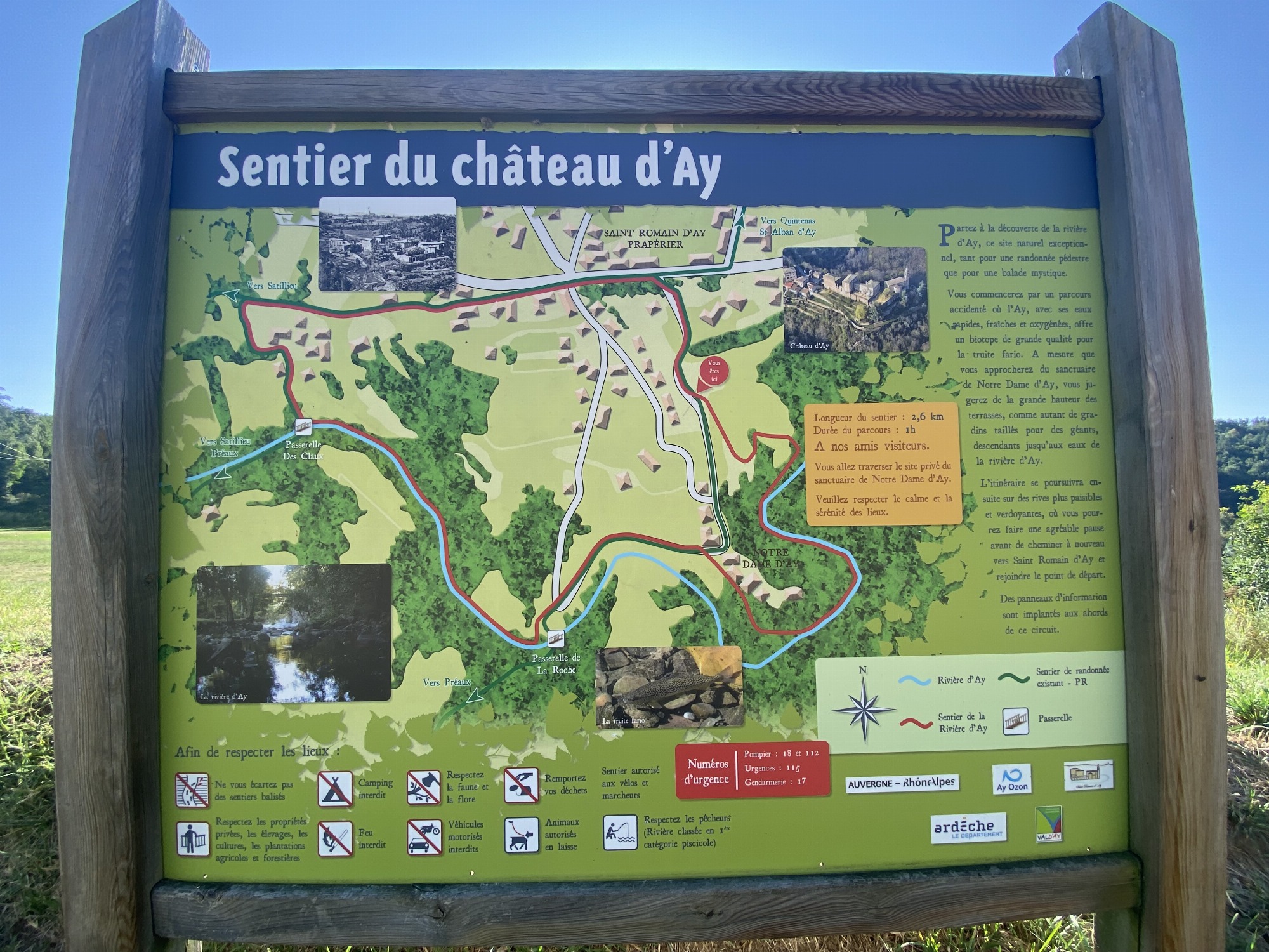 Le sentier de balade autour du gite