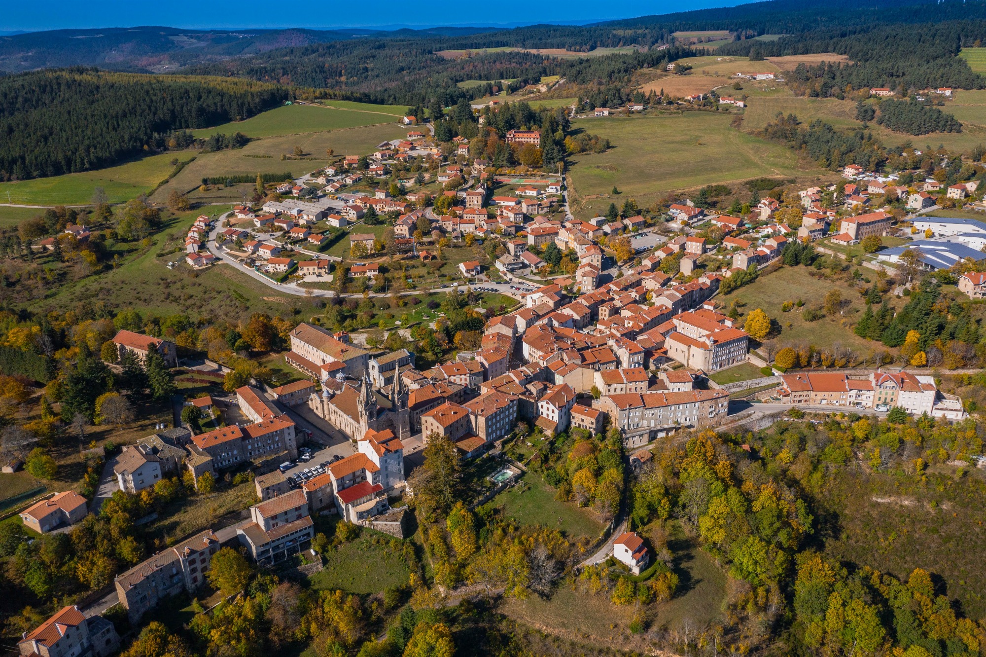 Lalouvesc seen from the sky