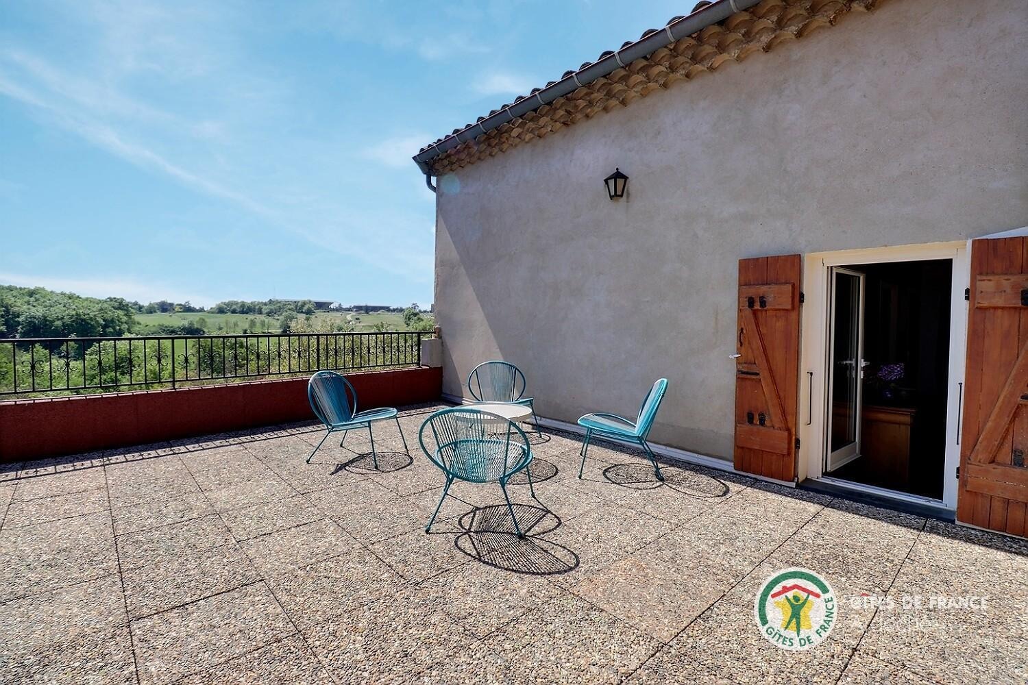 Solarium à l'étage de la maison